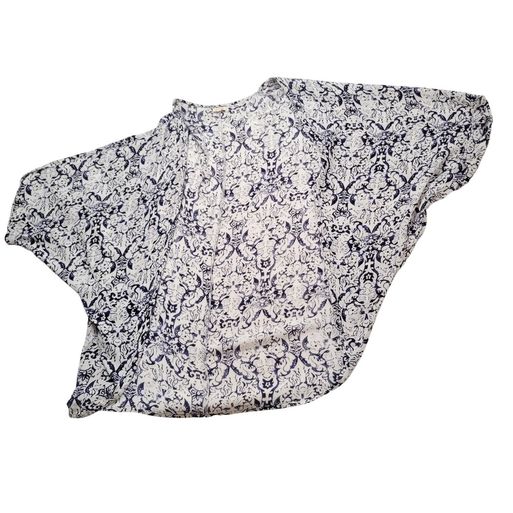 En Creme Black and Cream Floral Drape Cardigan - Picture 9 of 9